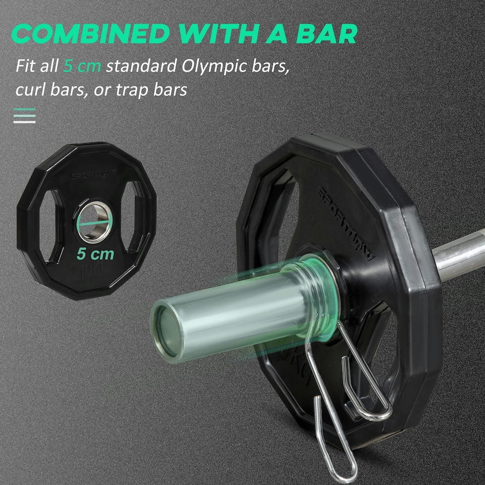 image 1 of SPORTNOW Olympic Weight Plates Set with 2"/5cm Holes for Home Gym, 2 x 5kg