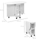 image 7 of HOMCOM Folding Dining Table for Small Spaces with 2-tier Shelves White