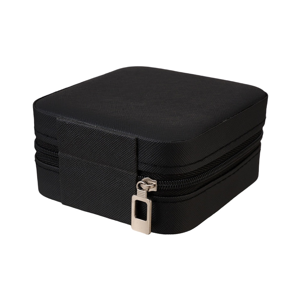 image 1 of Living and Home Portable Jewelry Organizer Box with Multiple Compartments-Black | Black