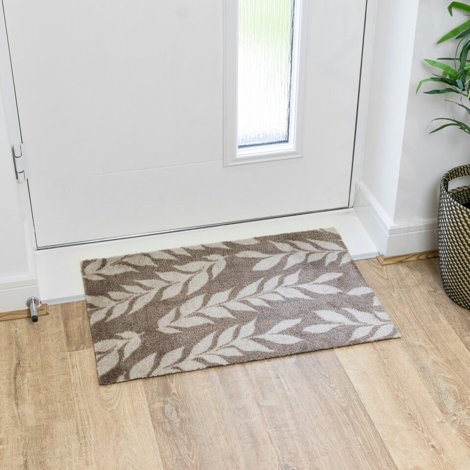 image 1 of JVL Mega Doormat - 50x75cm, Leaves