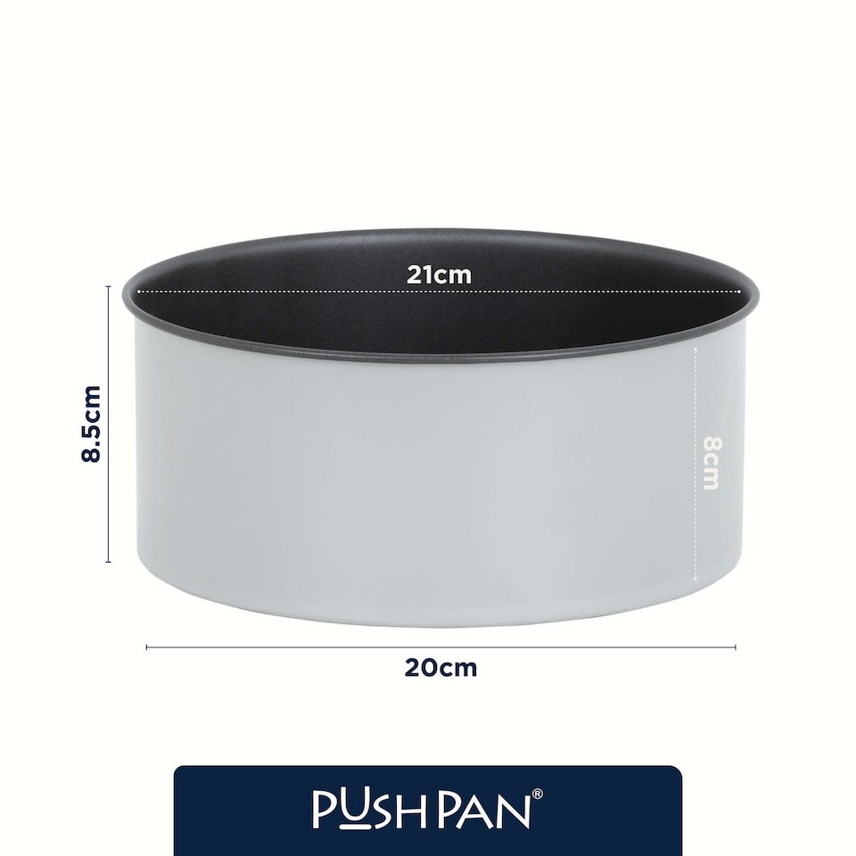 image 1 of PushPan 8 Inch Deep Cake Tin Grey/Pewter