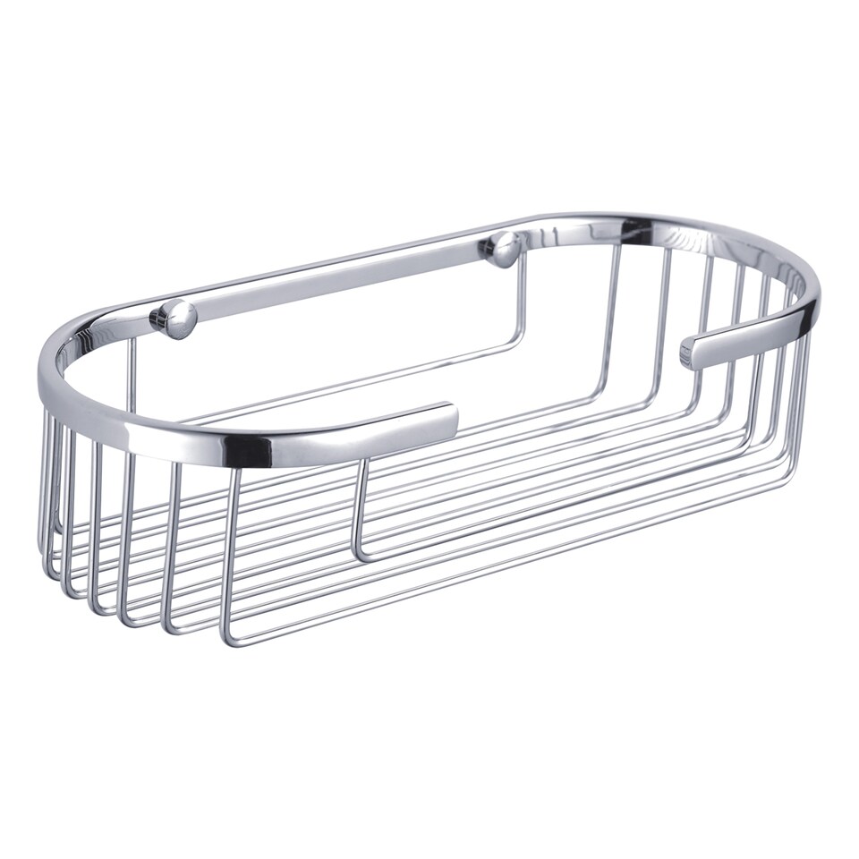 image 1 of Showerdrape Clasico Wall Mounted Stainless Steel Chrome Oval Basket | Silver | 1