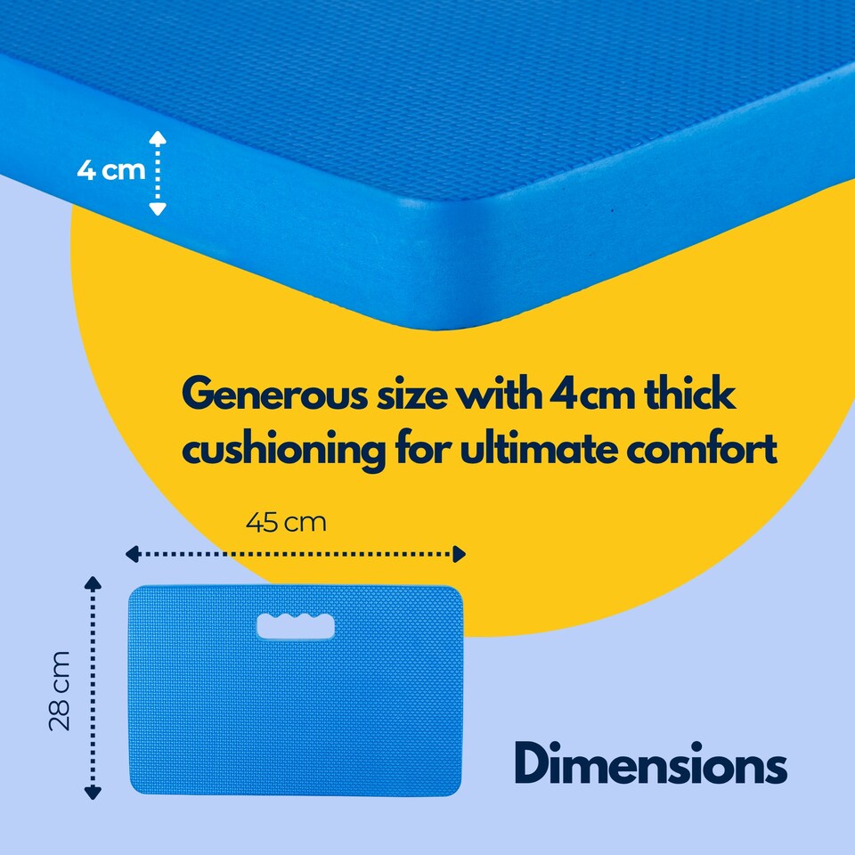 image 1 of Straame EVA Foam Garden Kneeling Pad, Blue – 45x28x4cm with Handle