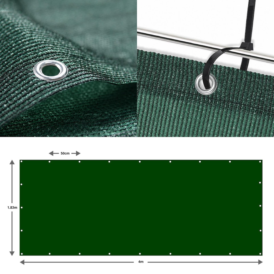 image 1 of True Products Green Privacy & Balcony Screening Net Heavy Duty 180gsm with Eyelets 1.83m x 4m