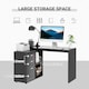 image 4 of HOMCOM Computer Desk Table Workstation L Shape File Cabinet Black Home Office