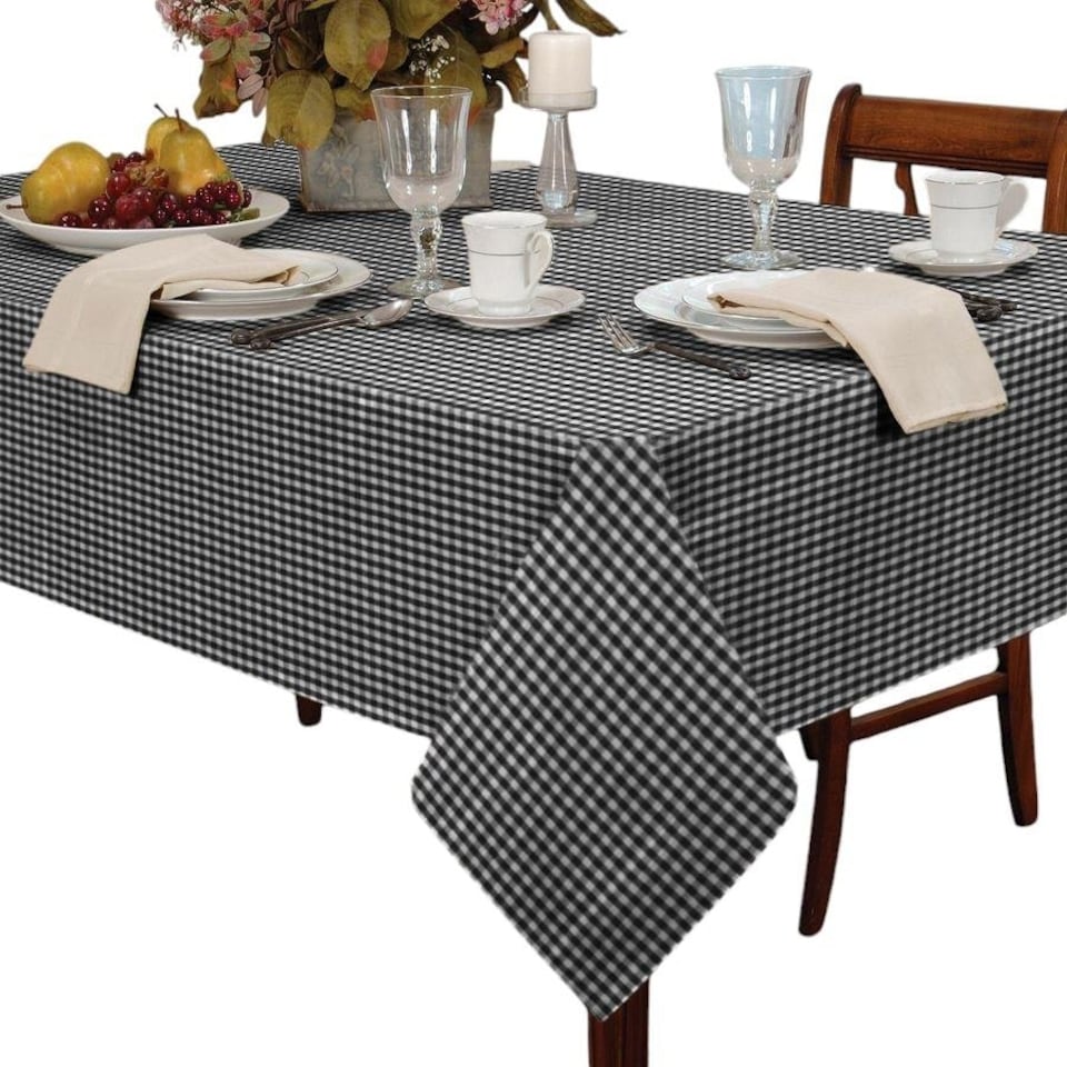 image 1 of Gingham Tablecloth - Black - 152x229cm
