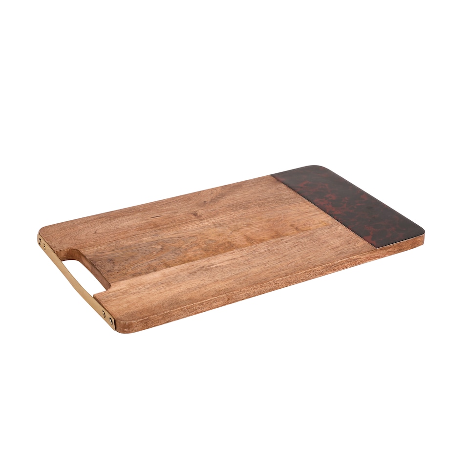image 1 of Artesà Mango Wood Serving Platter Rectangular Tortoiseshell