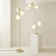 image 6 of ValueLights Jas Gold Metal Table Lamp with White Frosted Glass Shades
