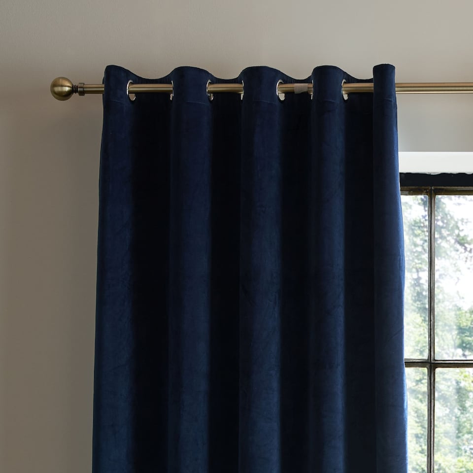 image 1 of Catherine Lansfield Super Thermal Blackout Matt Velour Eyelet Curtains
