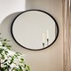 image 2 of Curzon Circular Black Iron Wall Mirror Black