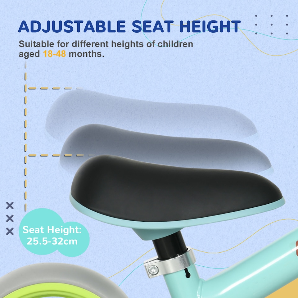 image 1 of AIYAPLAY 8 Baby Balance Bike with Adjustable Seat, Lightweight Training Bike for Children with EVA Wheels, Easy Installation, No Pedals, for Ages 18-48 Months - Green