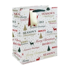 Pack of 12 Christmas Greetings Stag Large Gift Bags