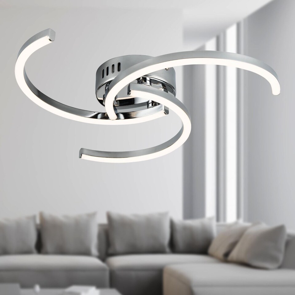 image 1 of Curve - Chrome LED Flush Ceiling Light | Chrome | 1