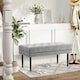 image 6 of HOMCOM Bed End Bench Button Tufted Upholstered Window Seat for Living Room Grey 