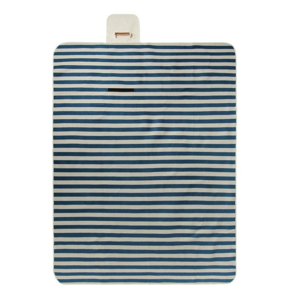image 1 of Vinga Alba RPET Striped Picnic Blanket - Navy - 0.5cm x 200cm x 150cm | Blue | 0.5cm x 200cm x 150cm