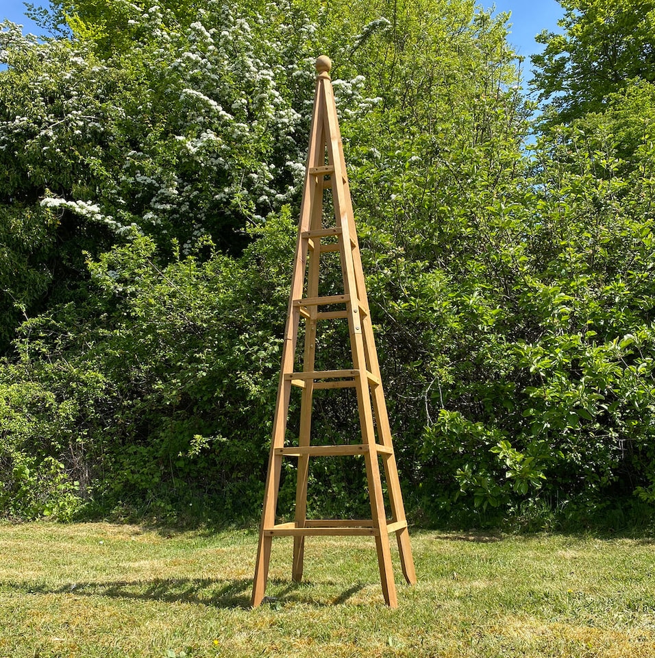 image 1 of Wooden Garden Obelisk Plant Support for Climbers (1.9m tall) - Pack of 2