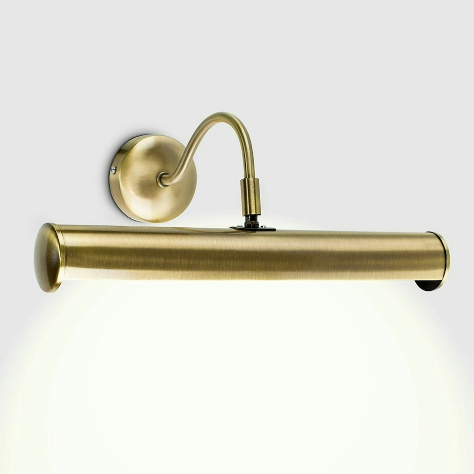 image 1 of ValueLights Gemini Pair of Gold Indoor Wall Picture Lights and E14 LED 3W Warm White 3000K Bulbs