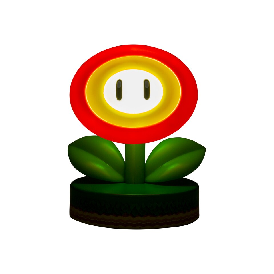 image 1 of Super Mario Icons Fire Flower Light, 10cm LED Character Light, Battery Powered, Official Nintendo Merchandise, Paladone