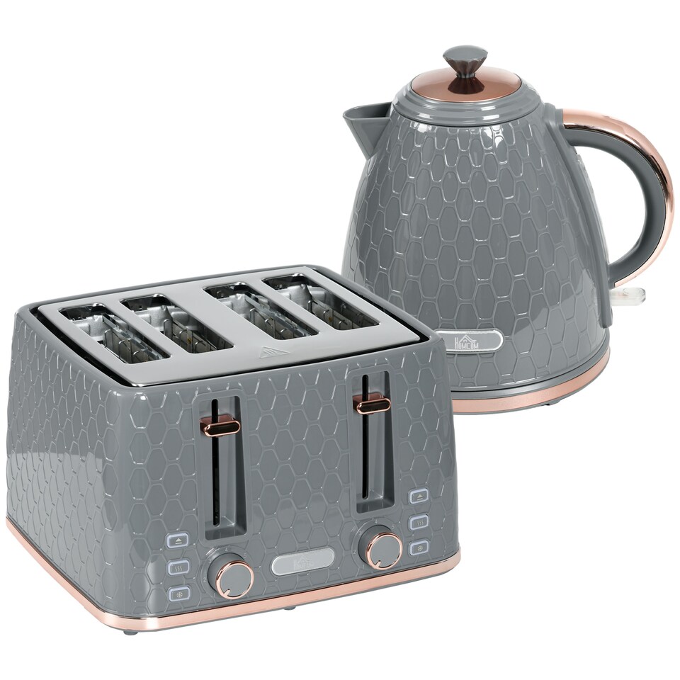 image 1 of HOMCOM Electric Kettle, Fast Boil, 1.7L, 3kW, Swivel, Auto Shut-off, Grey