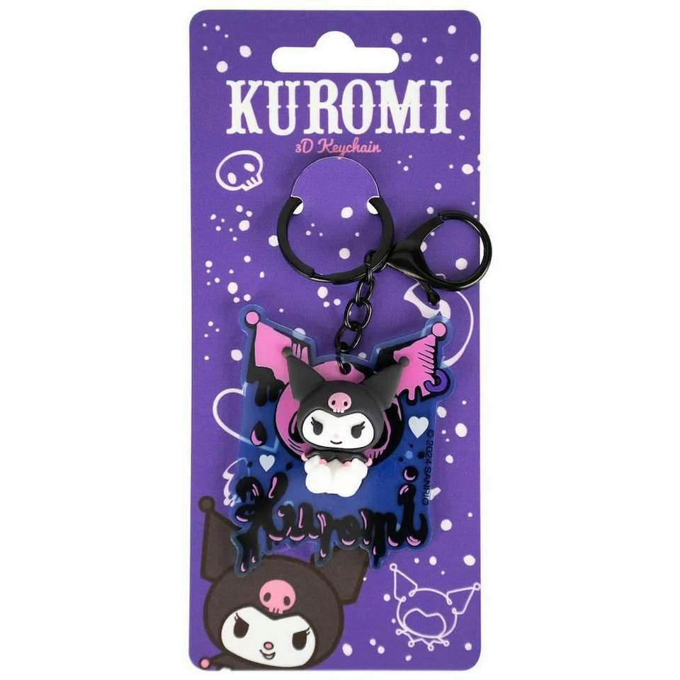 image 1 of Kuromi Logo 3D Keyring - Multicoloured - One Size