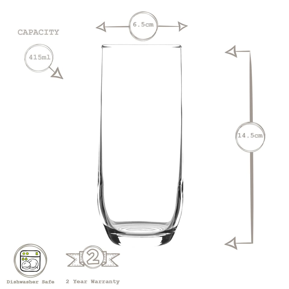 image 1 of LAV Sude Highball Glasses - 415ml - Clear
