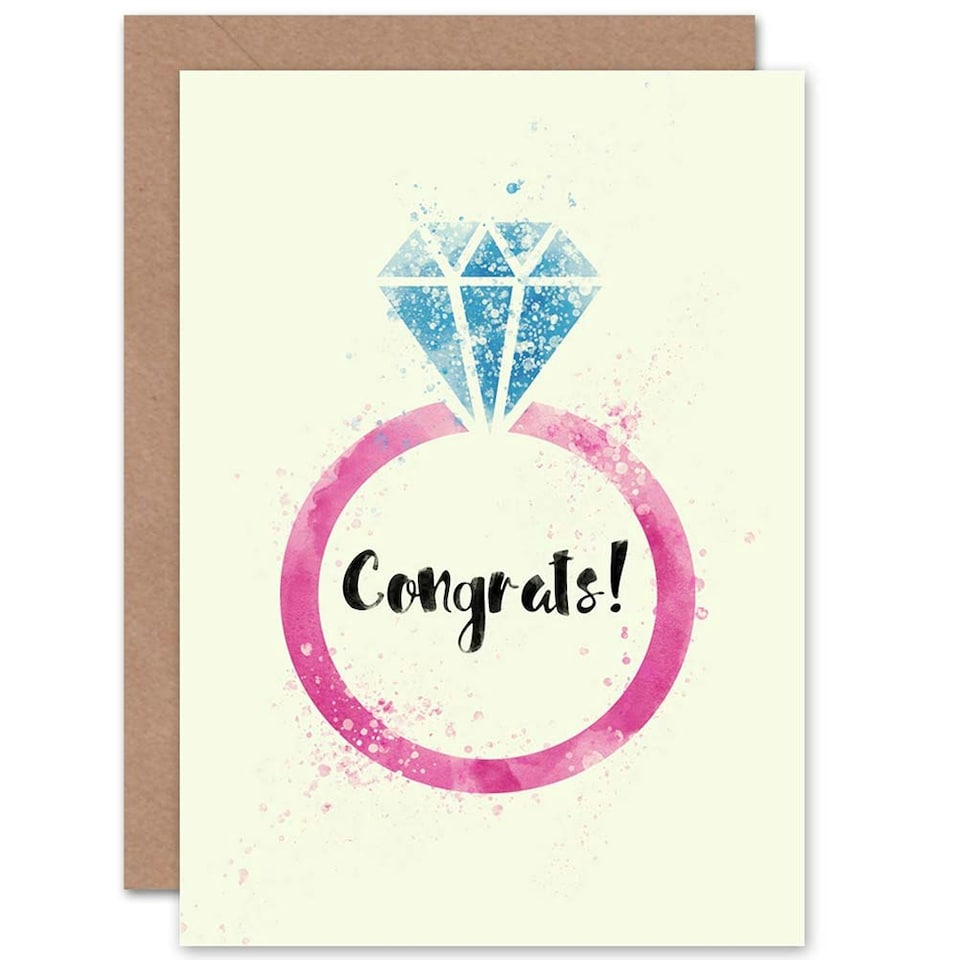 image 1 of Congrats Diamond Ring Engagement Card