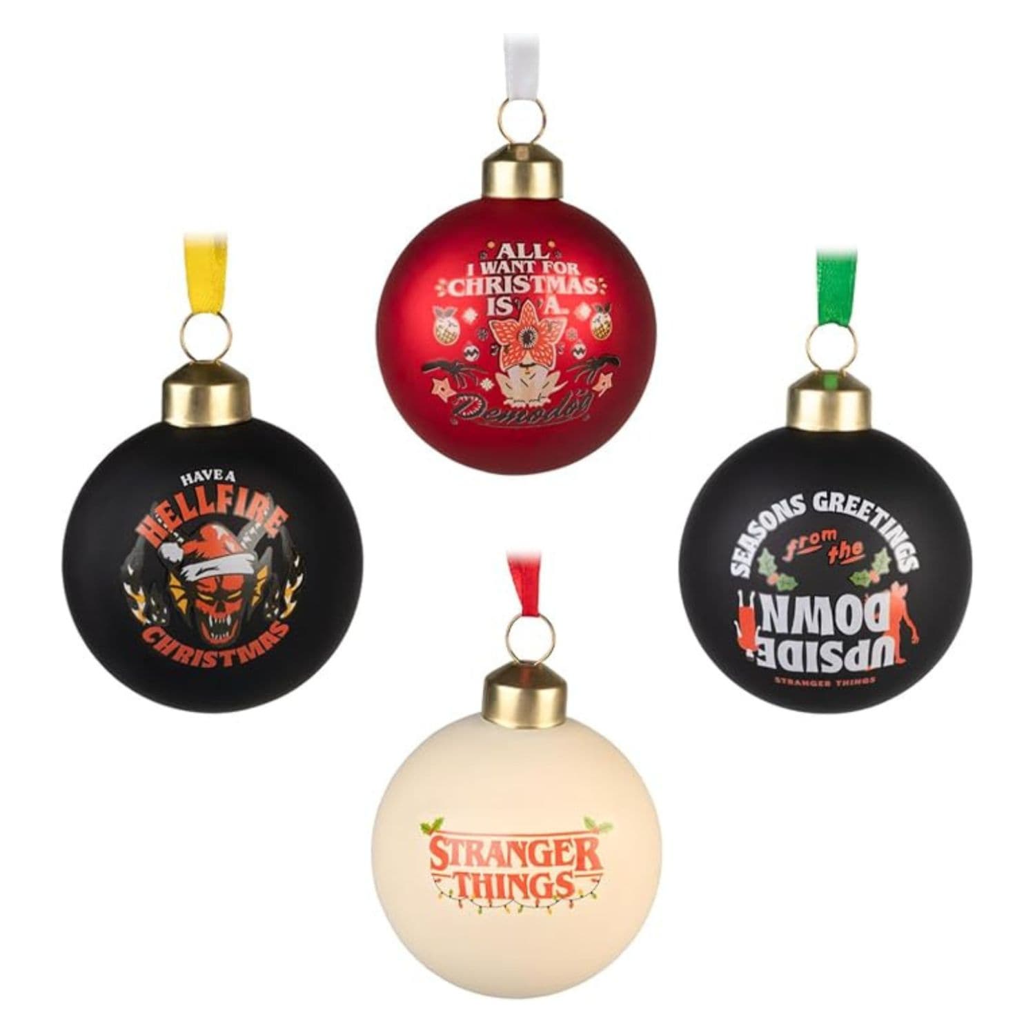 Grupo Erik Stranger Things Set of 4 Christmas Baubles Multi