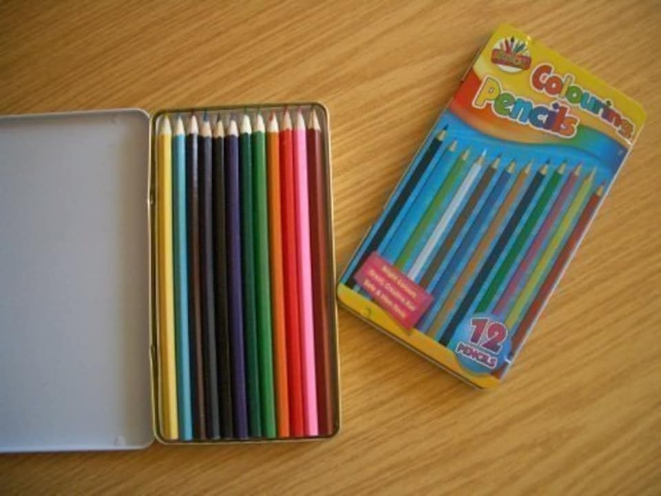 image 1 of 12 Full Size Colouring Pencils in Tin Box