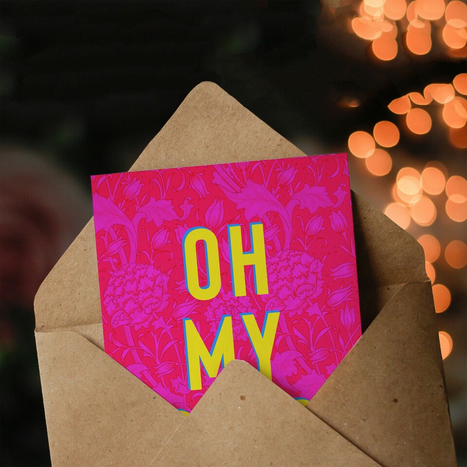 image 1 of Oh My Days Bold Modern Floral Art Nouveau Congratulations Card
