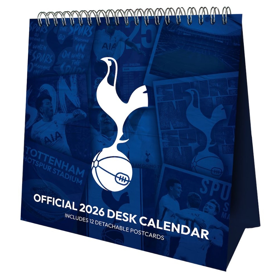 TOTTENHAM HOTSPUR FC 2026 POSTCARD DESK EASEL CALENDAR