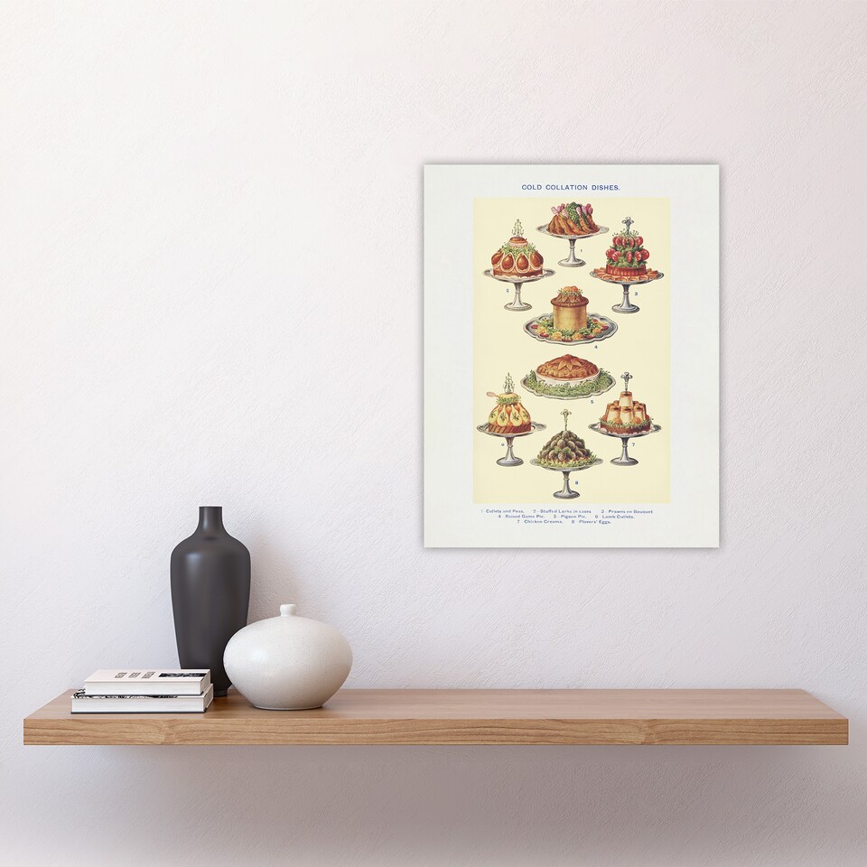 image 1 of Cold Collation Dishes Kitchen Decor Mrs Beeton Wall Art Poster Print 12X16"
