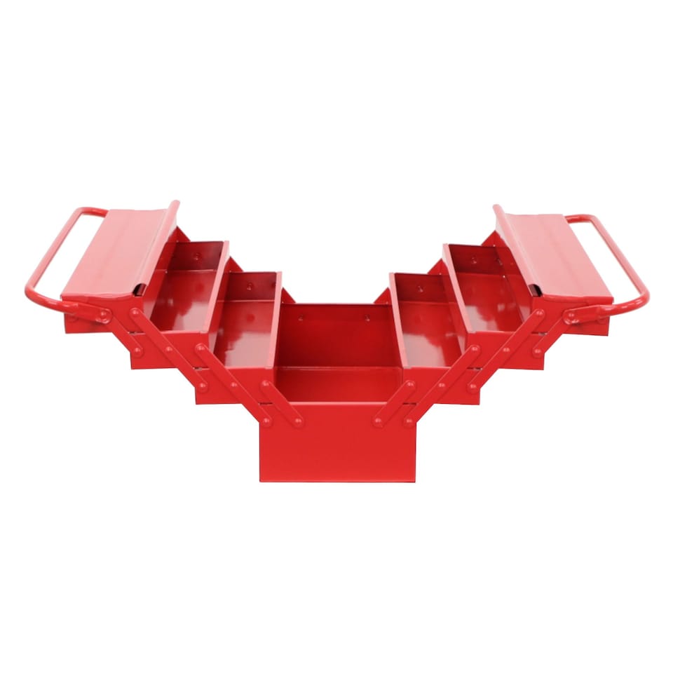 image 1 of 4 Tier 7 Tray Heavy Duty Metal Cantilever Tool Box | Red