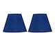 image 1 of Set of 2 Navy Blue Cotton 20cm Diameter Tapered Fabric Lamp Shades | Blue | Medium | 2