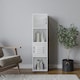 image 3 of 4 -Cube Tall Shelving Unit With Metal Doors White | White / Grey