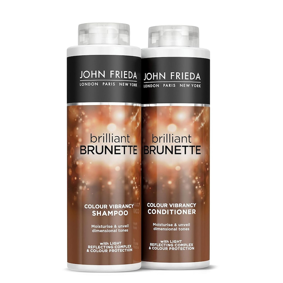 image 1 of 2x John Frieda Brilliant Brunette Colour Protecting Shampoo & Conditioner Duo Pk
