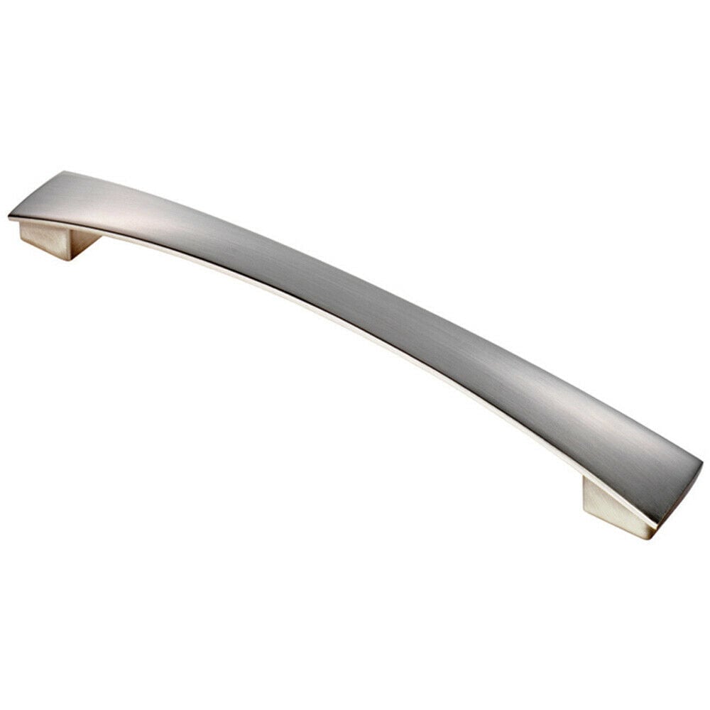 Loops Curved Bow Pull Handle 218.5 x 26mm 192mm Fixing Centres Satin Nickel in Metallics