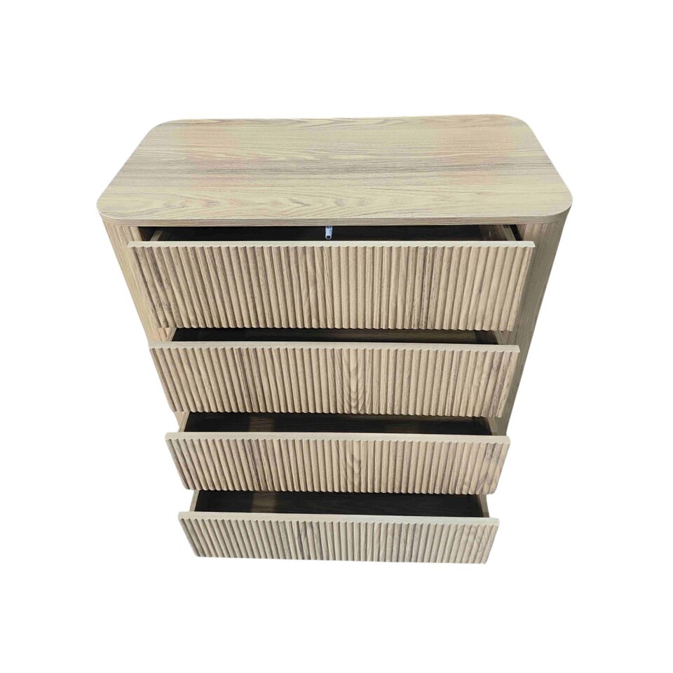 image 1 of Winthorpe Chest Of 4 Drawer Oak Bedroom Storage Organiser Cabinet