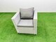 image 5 of Fimous 8 Seater Wicker PE Rattan Furniture Outdoor Dining Table 3 Seater Sofa Armchair Set with Side Table Light Grey