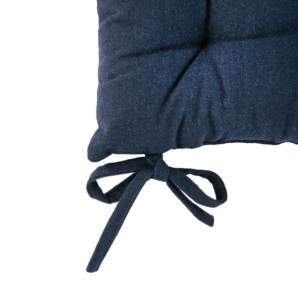image 1 of Harbour Housewares Square Garden Chair Seat Cushions - Navy - Pack of 4 Blue
