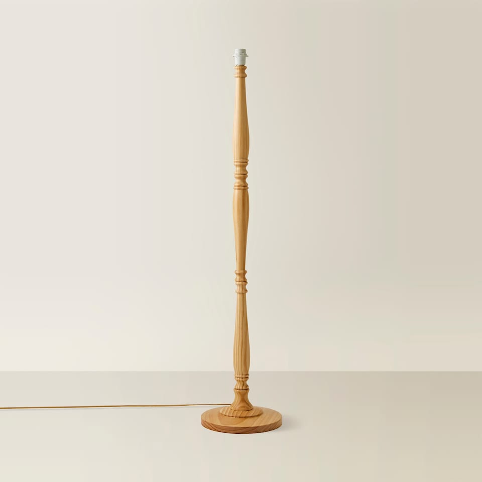 image 1 of ValueLights Victoria Light Wood Traditional Stem Floor Lamp Base | Brown