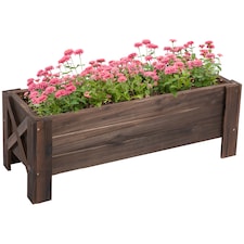 Outsunny Wooden Garden Raised Bed Planter Grow Containers Pot,