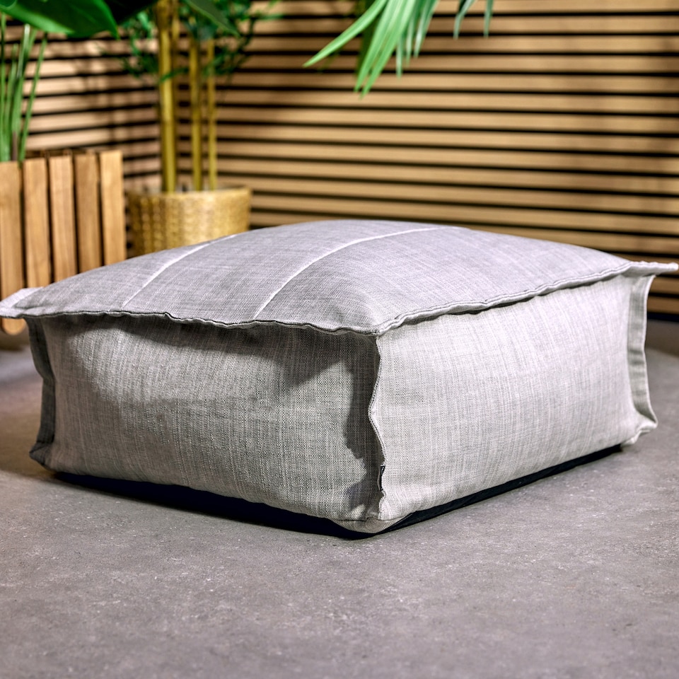 image 1 of Vita Indoor Outdoor Pouffe Footstool Grey Bean Bags | Grey | Grey | 1