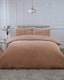 image 1 of Luxury Waffle Teddy Polyester Fleece Duvet Cover Set with Pillowcase | Brown | Latte | Double