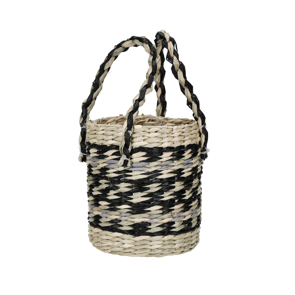 image 1 of KitchenCraft Plant Basket Mixed Seagrass Striped Multi