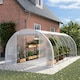 image 3 of Living and Home Outdoor Walk-in Tunnel Greenhouse with Steel Frame - White