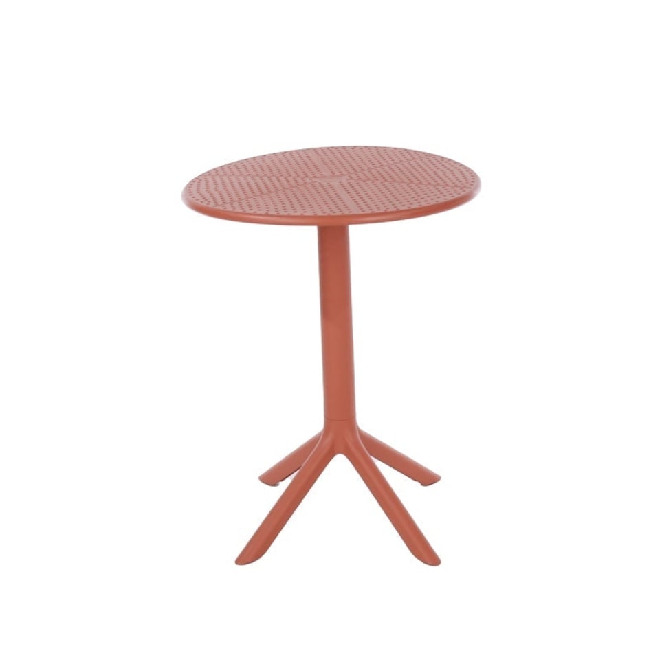 image 1 of Rimini Lattice Bistro Table and 2 Armchair Set - Plastic/Metal - L60 x W60 x H84 cm - Terracotta - Partially Assembled