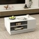 image 5 of COSTWAY Modern Coffee Table w/Storage Shelves White White