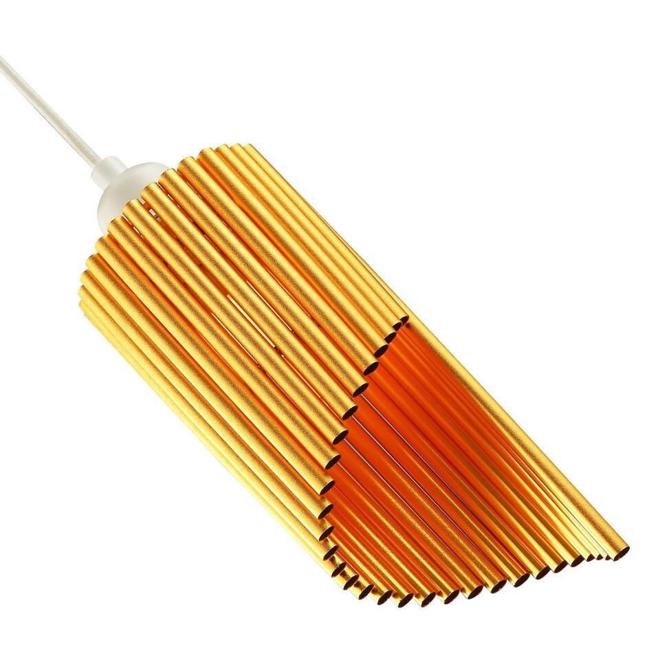 image 1 of Modern Designer Satin Gold Tubular Bells Styled Ceiling Pendant Light Shade | Gold | Gold | 1