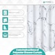 image 3 of Grey & White Marble Polyester Shower Curtain with 12 Hooks - 180x180cm