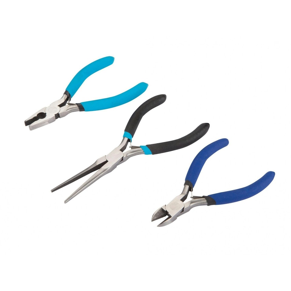 Bluespot Tools Soft Grip Mini Plier Set, 3 Piece - Multi Colour - One Size